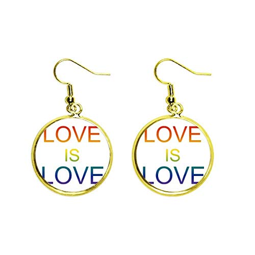 Pendientes de arcoíris LGBT dorados un regalo de joyería con orgullo