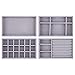 Vassoi per Gioielli Organizer Set di 4 Vassoi per Gioielli Impilabili in Velluto Vassoio per Organizer Vassoio per Orecchini Collana per Bracciale Espositore per Gioielli Vassoi per Gioielli (Grigio)