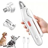 2 in 1 Dog Nail Clippers & Cat Nail Clippers Trimmers for Large Medium Small Dogs Cats Claw Trimmer Quick Sensor and Safety Guard USB Rechargeable Dogs Nail Trimmer with Catcher & 2 LED Lights