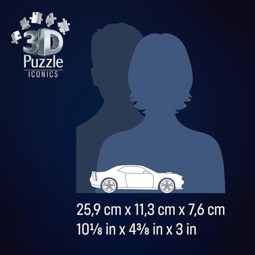 Ravensburger - Puzzle 3D Dodge Challenger R/T - Dodge Challenger Rouge - Maquette Voiture à Construire sans Colle - Puzzle Voiture de Sport 3D - 108 Pièces - Dès 8 Ans - 12008036