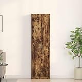 Homgoday Stilvoller Holzwerkstoff Kleiderschrank mit 5 Regalen & 2 Türen - Räuchereiche - 55x25x189 cm Model3334012