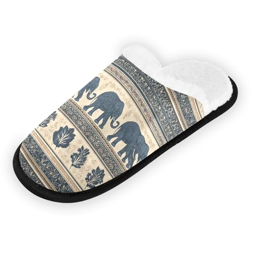 Elephant Blue Bohemian Slippers For Women Men Soft Memory Foam Non-Slip Animal Winter Indoor House Shoes Travel Slipper2