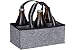 Relaxdays Porte-Bouteilles pour 6, Feutre, Sac à Main de bière pour Homme, Tissu, Poche pour 0,5l, 15x24x15 cm, Gris