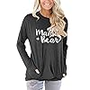 onlypuff-Casual-Loose-Fit-Pocket-Shirt-for-Women-Cute-Mama-Bear-Printed-Tunic-Tops-Round-Neck onlypuff Mama Shirts for Women Dark Gray Pocket Tee Shirts Loose Fitting Tops XXL
