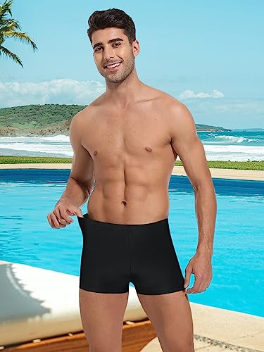 Image of Men's Square Leg Swimming Jammer Shorts UPF50+,Men Swimsuit Swim Jammers Fabric Shape Retention