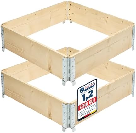 Carré Potager modulable en Bois Naturel 80x80x20 cm – Jardinière ...