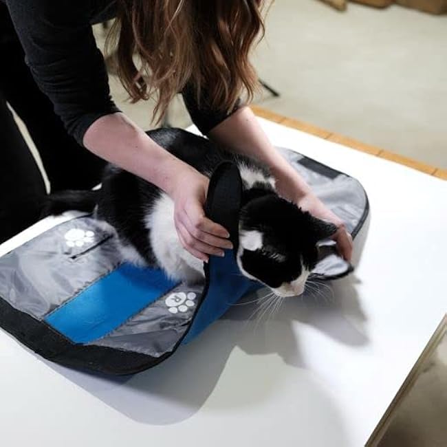 Jokari Animal Hugger Wrap Bag Carrier to Groom Cats, Pets, and Small Dogs or Kittens. Clip Nails, Brush Fur or Hair, Hold Furry Friends Snug and Safe. Great Grooming Restraint Kit for Pets or Groomers-iMBbsAka