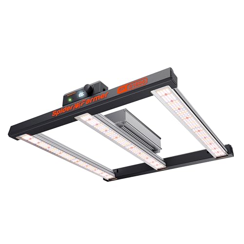 Spider Farmer G1500 Cost-Effective LED Grow Lights 150W, Smart App Control, 2x2ft Coverage Full Spectrum Digital Screen Dimmable Bar Style Growing Lamp for Indoor Plants