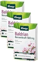 Kneipp Baldrian Nervenkraft 500 mg - Traditionelles pflanzliches Arzneimittel bei nervlicher Belastung und zur Unterstützung des Schlafes - 30 Filmtabletten (Packung mit 3)