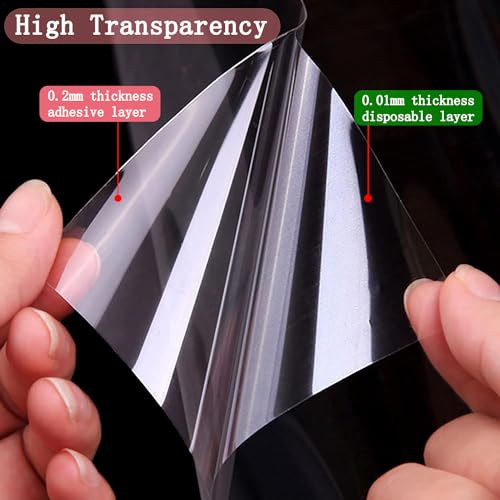 Image of Electrostatic Absorption Tabletop&Countertop Protective Film 17.3inch*16.4FT Transparent No Glue Removable Contact Paper Oil-Proof for Horizontal Smooth Surface Protector Smooth Furniture Surface