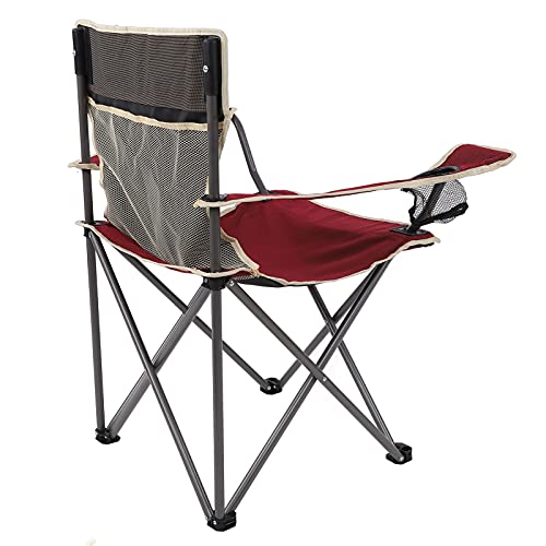 Chaise pliante d'extérieur confortable, siège de camping portable marron - 6