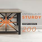 GreenForest Coffee Table for Living Room with Round Corners Farmhouse Style Center Table with Storage Shelf 39 Inch Space Saving Easy Assembly Gray Wash - Image 5