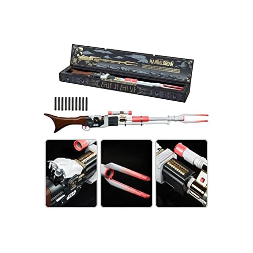 NERF Star Wars Amban Phase-Pulse Blaster, The Mandalorian, Scope with Illuminated Lens, 10 Darts, Blaster Sounds, 50.25 Inches Long