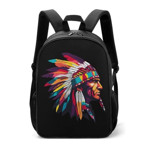 Native Am-erican Chief Cute Backpack Large Capacity Oxford Oloth Backpacks for Women Men Traveling