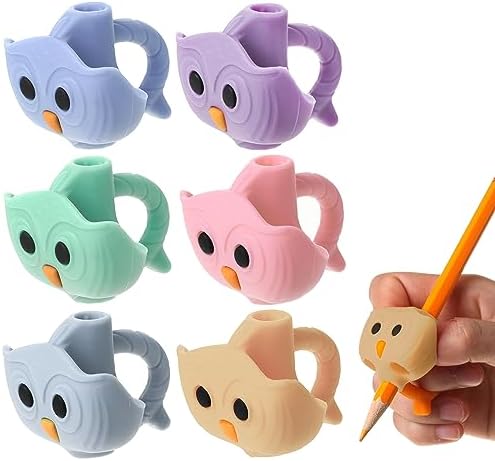 Mr. Pen- Owl Pencil Grips, 6 pcs, Morandi Colors Pencil Grips, Cute Pencil Grips, Pencil Grips for Kids Handwriting, Pencil Grips for Kids, Finger Grips for Pencils, Writing Aids for Kid