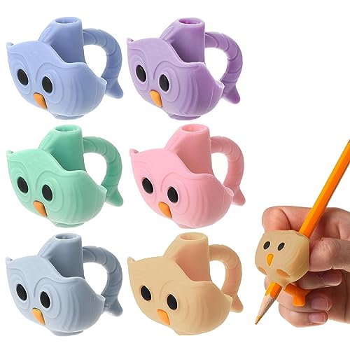 Mr. Pen- Owl Pencil Grips, 6 pcs, Morandi Colors Pencil Grips, Cute Pencil Grips, Pencil Grips for Kids Handwriting, Pencil Grips for Kids, Finger Grips for Pencils, Writing Aids for Kid