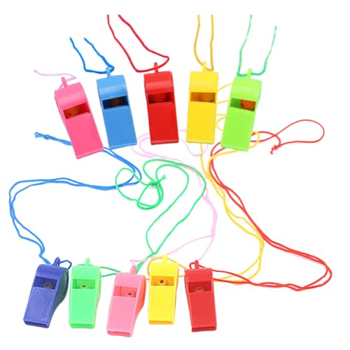 Totority 100Pcs Cute Plastic Whistles Multi Use Party Favors for Loud Sound Whistles for Sports Referee Training and Whistles for Festivals and Events