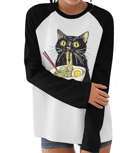 Image of Cat Shirts for Women - Loose Fit Lightweight Long Sleeve Animal Tops