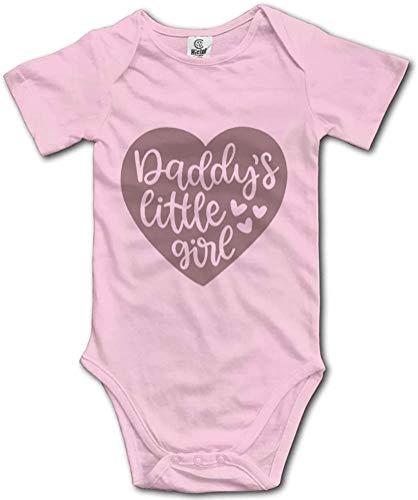 Image of Furmall Daddy's Little Girl Short Sleeves Baby Boy Girl Baby Romper Jumpsuit Onsies for 0-24 Months Bodysuit Pink