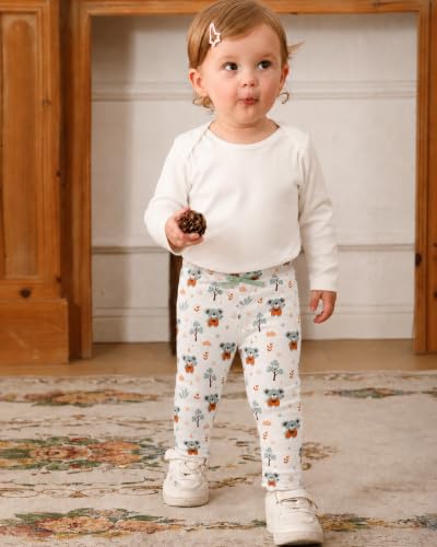 Image of Jecson Toddler Girl Leggings Baby Pants 3 Pack Stretchy Floral Clothes 1-4Y