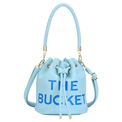 Image of JQAliMOVV Mini Leather Bucket Bags for Women Drawstring Bucket Purse Crossbody Handbags Hobo Bag