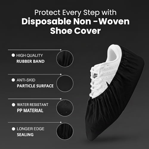 Image of Disposable Shoe Covers | Non-Woven Breathable Anti-Slip Foot Covers with Elastic | Not Waterproof | Indoor Hygiene for Hospital, Clinic, Home Cleaning & Visitors Use | Free Size