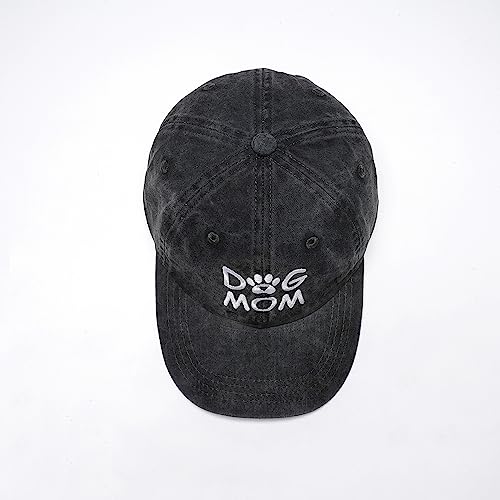 Fun Anniversary Birthday Gifts For Him Boyfriend Husband Couple-Vintage Dog Mom Hat Denim Wash Dad Mom Baseball Cap Adjustable Retro Funny Hats Distressed Sports Caps #TOP2