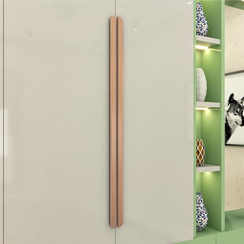 Image of VEZEL Aluminium Wardrobe Handle - Modern Cabinet Pull for Wardrobe, Drawer & Furniture, PVD Rose Gold, 600mm - Pack of 2-| 3 Years Warranty |