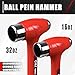 C&T 5-Piece Hammer Set, 16oz Ball Peen Hammer | 32oz Ball Peen Hammer | 32oz Rubber Mallet | 3lb Sledge Hammer | 3lb Cross Peen, Fiberglass Handle & Mallet Set