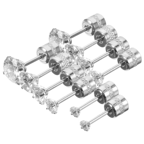 CALLARON 5 Pares aretes Pendientes arete para mujer semental acero pendiente para mujer Joyería Circón Silver