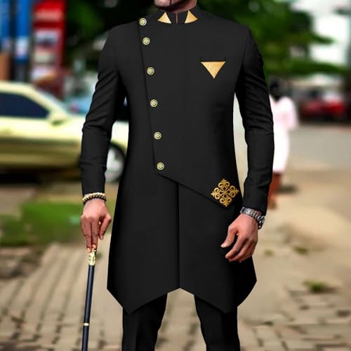 African Suits for Men Single Breasted Silm Fit Blazer and Pants 2 Piece Set Formal Attire for Wedding2