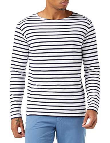 Armor Lux Herren Marinière Houat Héritage Homme T-Shirt, Mehrfarbig (400 Weiß/Navire 400/Weiß/Schiff), XL