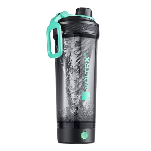 Image of VOLTRX Shaker Bottle, Gallium USB C Rechargeable Electric Protein Shake Mixer, Shaker Cups for Protein Shakes and Meal Replacement Shakes, BPA Free, Made with Tritan, Mint, 27oz