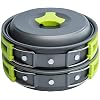 MalloMe Camping Cookware Mess Kit for Backpacking Gear Camping Cooking Set - Camping Pots and Pans Set - Backpacking Stove/Portable Stove Compatible - Camp Kitchen Equipment Accessories Pot