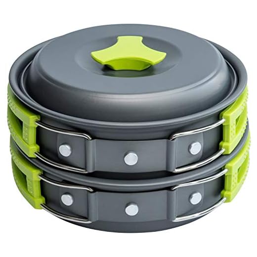 MalloMe Camping Cookware Mess Kit for Backpacking Gear – Camping Cooking Set - Camping's Pots and Pans Set - Backpacking Stove/Portable Stove Compatible - Camp Kitchen Equipment Accessories 2L Pot