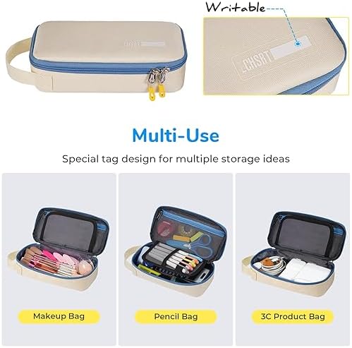 ECHSRT Large Pencil Case, Aesthetic Pen Pouch with Big Capacity, Minimalist Portable Stationery Bag with Handle for Office Organizer Aesthetic Pencil Cases — 사진 3