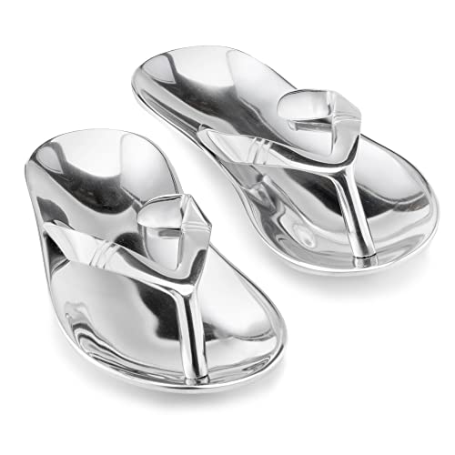 Modern Day Accents 3550 Chancla Polished Sandals, Jewelry Holder, Silver