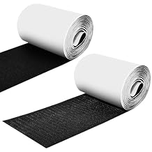 Heavy Duty Hook and Loop Tape Roll, 4 Inch x 7 FT Non Slip Couch Cushion Grip, Black Adhesive Strips for Fabric, Outdoor Furniture, Mattress Stopper to Prevent Sliding, Double Sided
