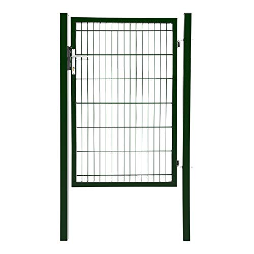 Gartentür Grün Anthrazit Gartentor Zauntür Metall Hoftür Gartenpforte Gartenzaun, Farbe:Grün, Höhe:1 x 1.5 m