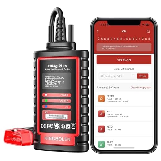 KINGBOLEN Ediag Plus Bluetooth Scanner, All System Bidirectional Control OBD2 Diagnostic Scanner for iOS & Android with ECU Coding, CAN-FD Protocol, Auto VIN, 15+ Rest Functions, 1 Year Gratis Update