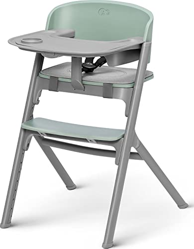 Chaise haute 3 en 1 Kinderkraft LIVY en bois de chêne réglable pour enfant vert olive