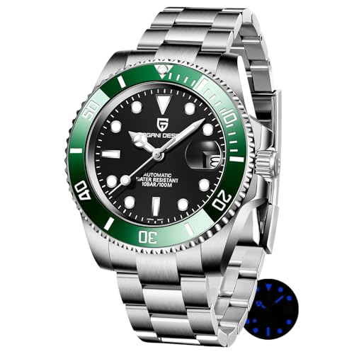 Pagani Design Herrenuhr Automatik Mechanische Uhr, NH35 Uhrwerk, 40mm Saphirglas 316L Edelstahl, 100M Wasserdicht Geschäfts Uhren