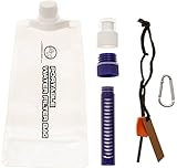Survival Hax Portable Water Filter Straw with Collapsible Bag for Camping & Hiking