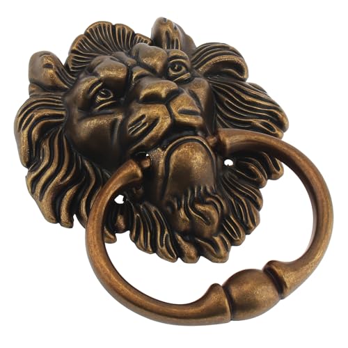 Hojlkld DOH_C08 6 Inch Lion Head Knocker, Classical Decorative Front Door Knocker Pull Handle thumb #2
