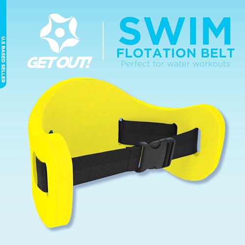 Get Out! Water Belt Aquatic Fitness Equipment Swim Belt - Yellow Adjustable Aqua Belt for Pool Exercise - Flexible Buoyant Water Weight Belts for Physical Therapy, Injury Recovery, Low Impact, Elderly - Thumbnail 2