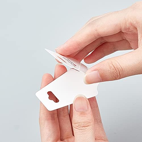 FINGERINSPIRE 200 Pcs Handmade With Love Display Cards Foldable Cardboard Display Cards BurlyWood & White Jewelry Fold Display Card for Earrings Head Rope Display(45x120mm)