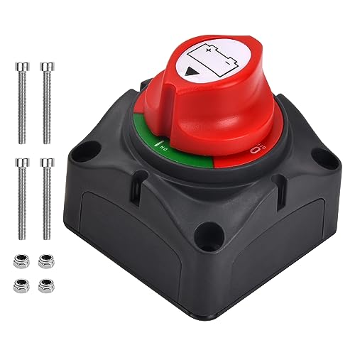 Cozlly Interruptor de Batería 12V 24V 48V, Desconectador de Bateria ON-OFF, 275 A Resistente...