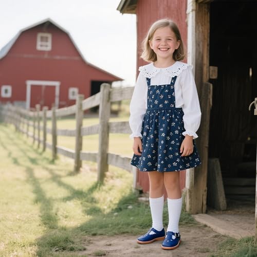 Image of GINFIVE Toddler Girls Dress Shoes Little Kids Flats School Mary Janes Shoes
