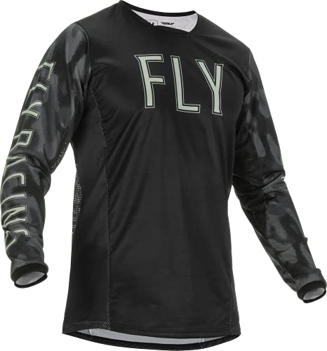Fly Racing 2022 Adult Kinetic Fuel Jersey (Grey/Black Camo, X-Large)