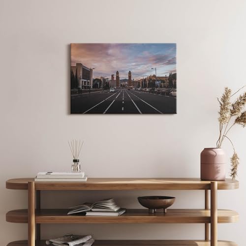 Image sur Toile Barcelone Tibidabo 60x40cm Wallfluent Décoration Murale - 2